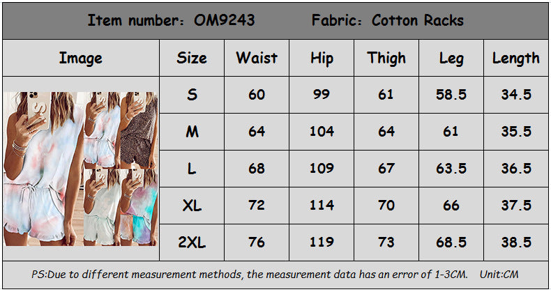 Sleeveless Round Neck Print Tie Dye Set CD616