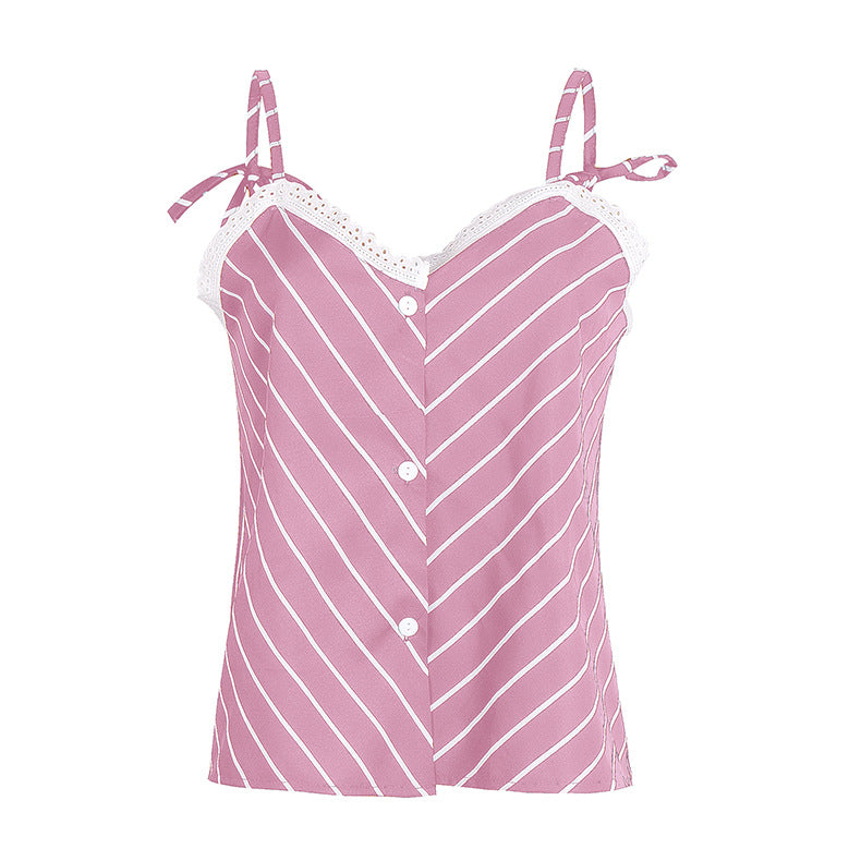 Printed Halter Pajamas Two-piece Home Suit CD618