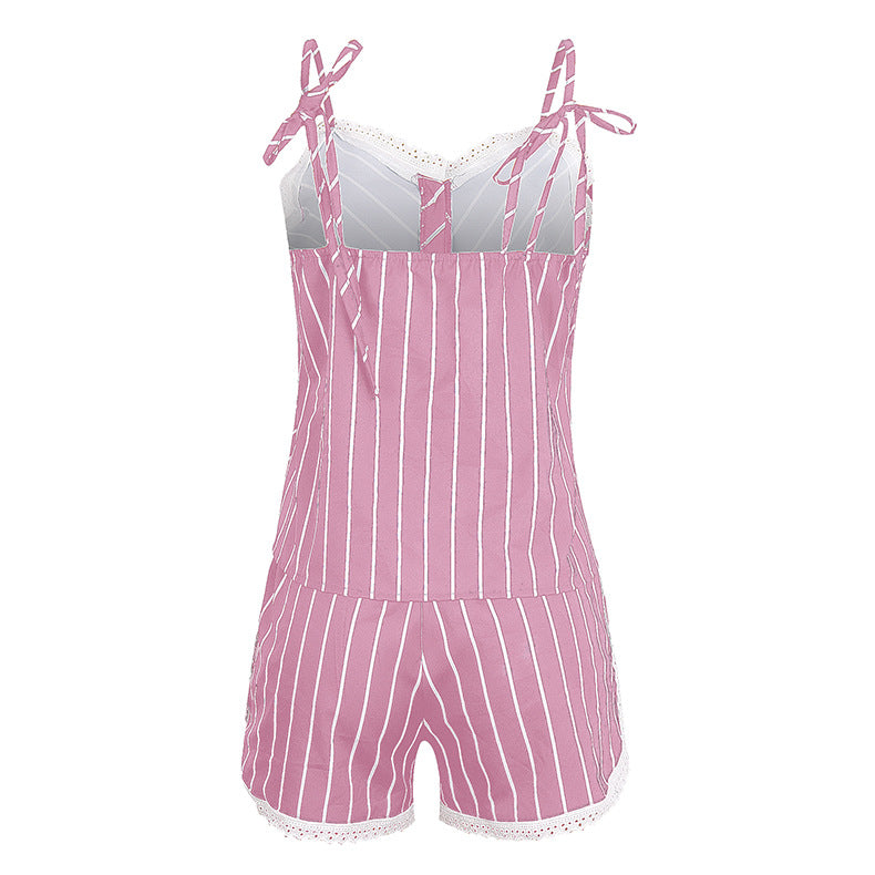 Printed Halter Pajamas Two-piece Home Suit CD618