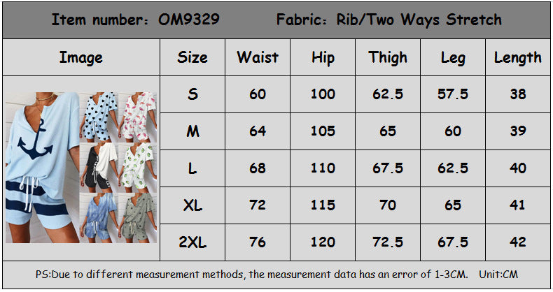 Women's Loose Print Home Suit Set CD611