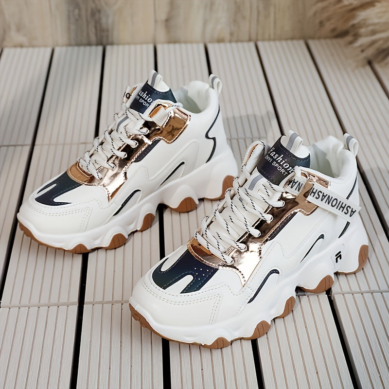 Women's Thick Sole Non-slip Waterproof Lace-up Sneakers CD419