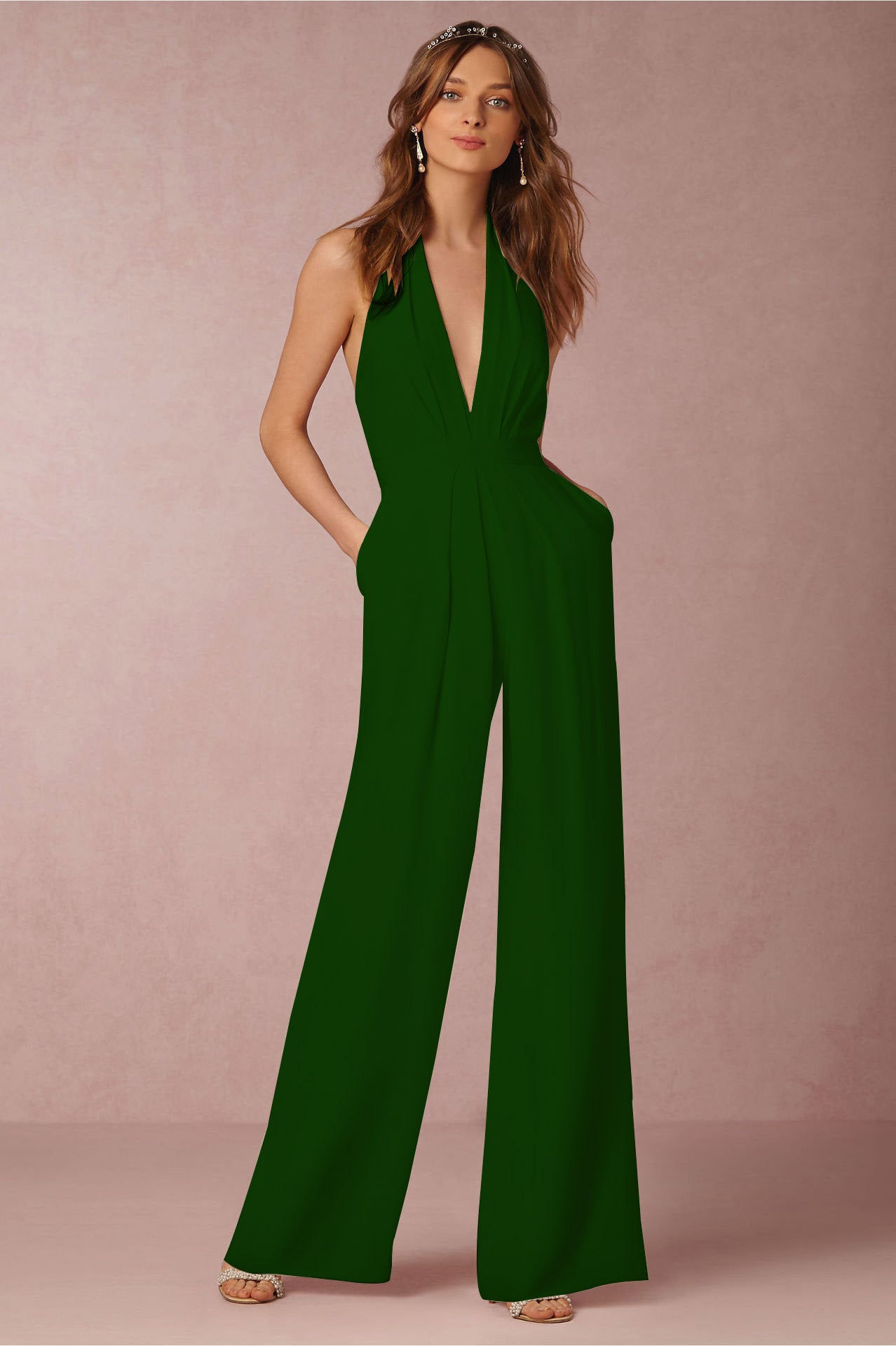 Sexy Sleeveless Hanging Neck Jumpsuit CD634
