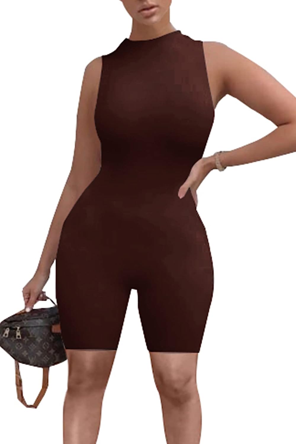 Women's Stretchy Tank Slim Fit Romper Jumpsuit CD483