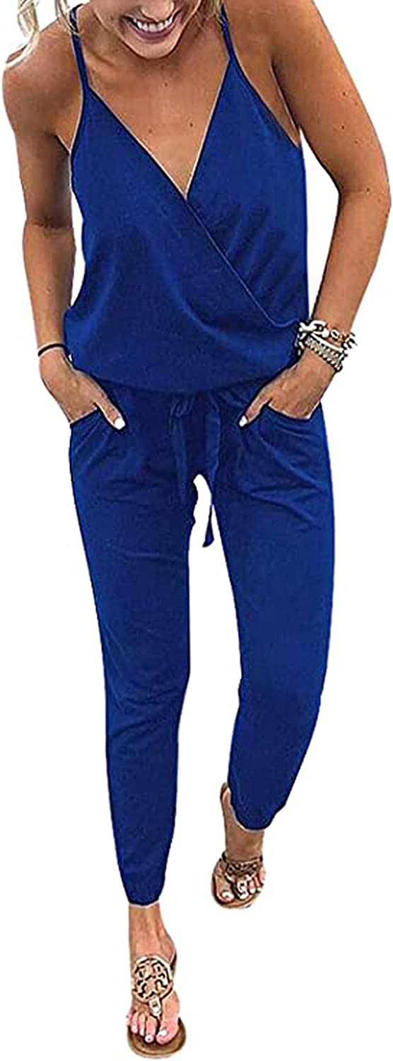 Women's Wrap Sleeveless One Piece Romper Jumpsuit CD484