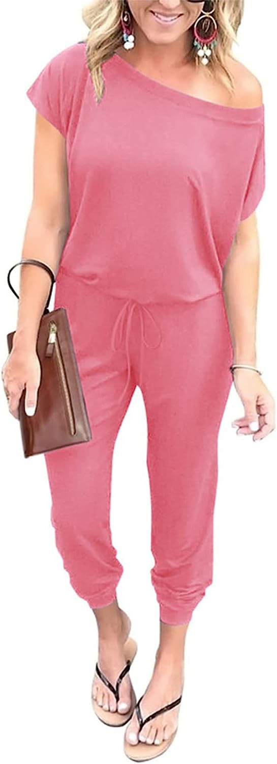 Women's Loose Off Shoulder Elastic Stretchy Jumpsuit CD465