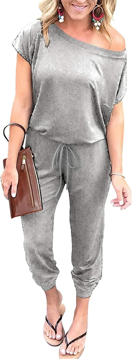 Women's Loose Off Shoulder Elastic Stretchy Jumpsuit CD465