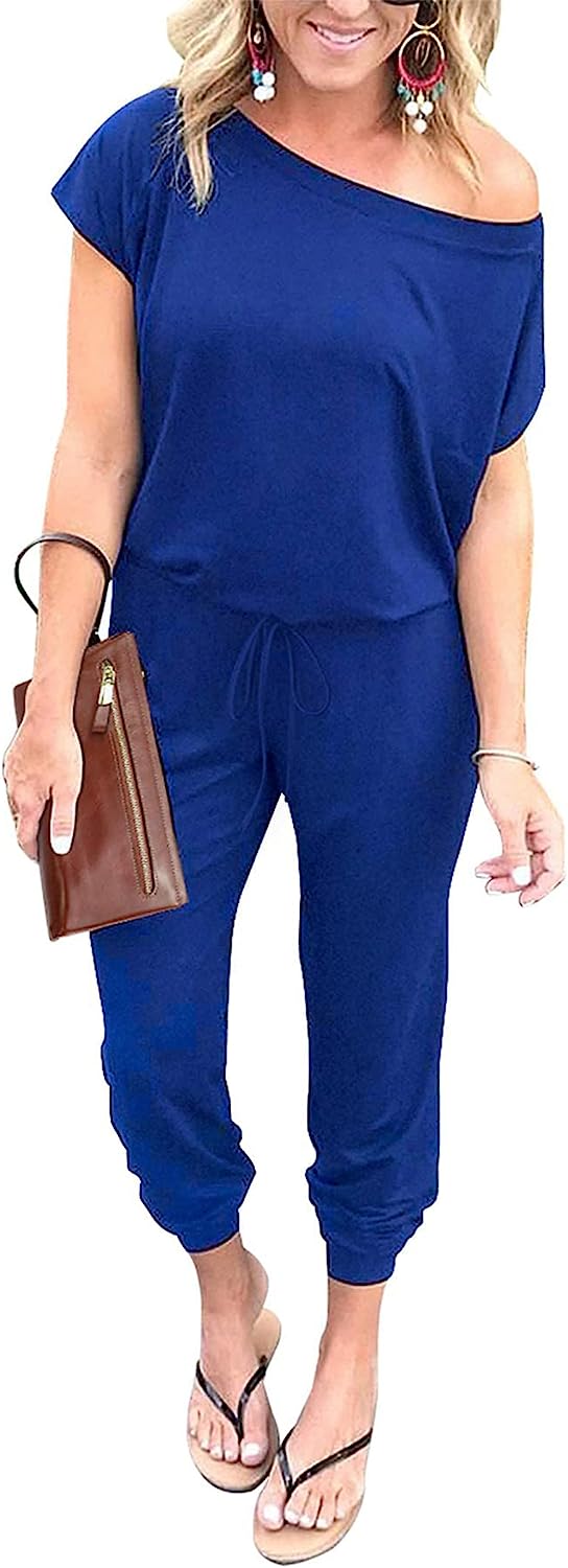 Women's Loose Off Shoulder Elastic Stretchy Jumpsuit CD465