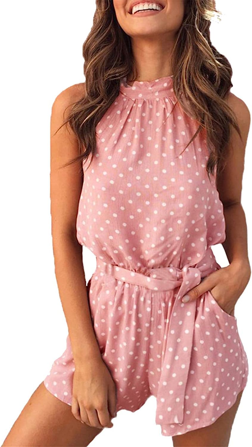 Women's Sleeveless Halter Neck Backless Jumpsuits CD499