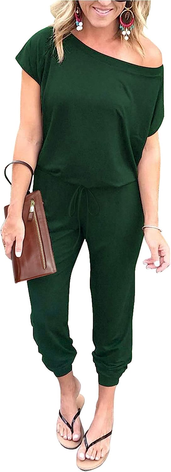 Women's Loose Off Shoulder Elastic Stretchy Jumpsuit CD465