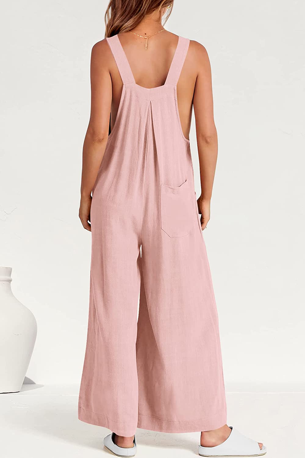 Women's Sleeveless Strap Loose Wide Leg Jumpsuits CD469