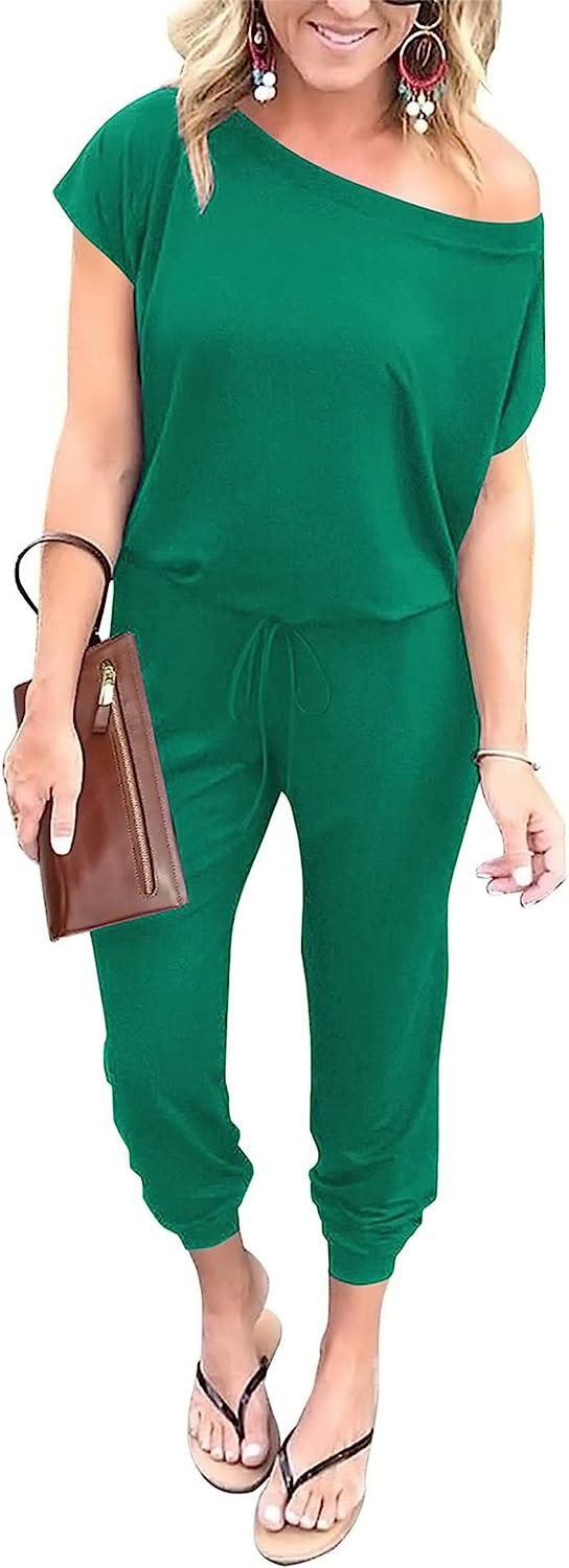 Women's Loose Off Shoulder Elastic Stretchy Jumpsuit CD465