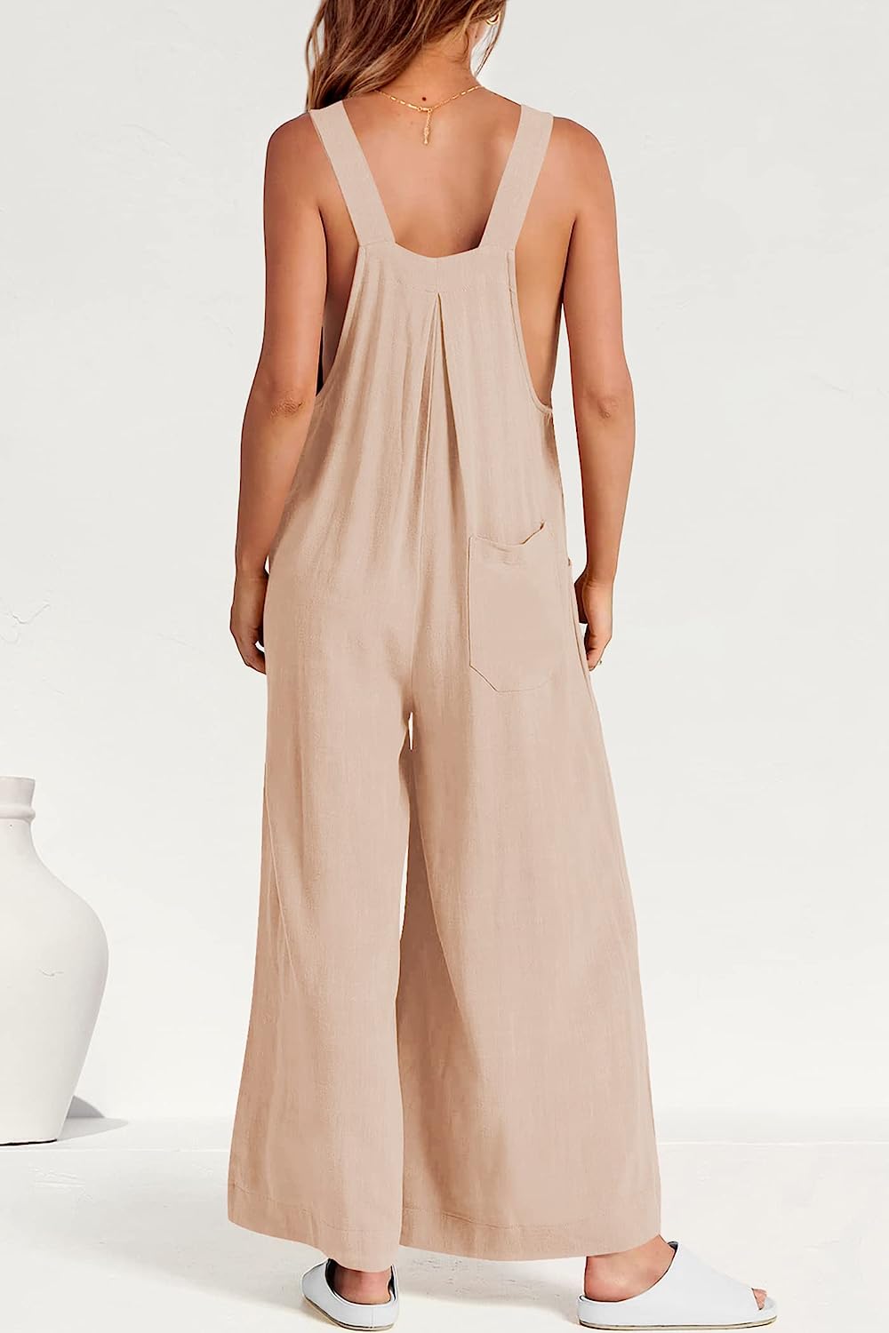 Women's Sleeveless Strap Loose Wide Leg Jumpsuits CD469