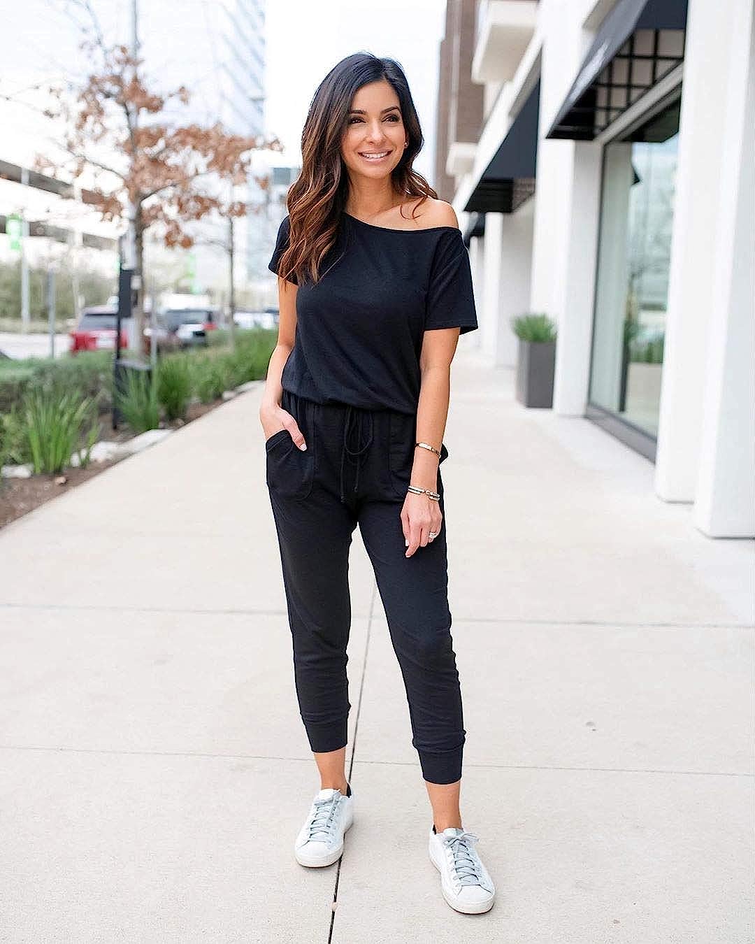 Women's Loose Off Shoulder Elastic Stretchy Jumpsuit CD465
