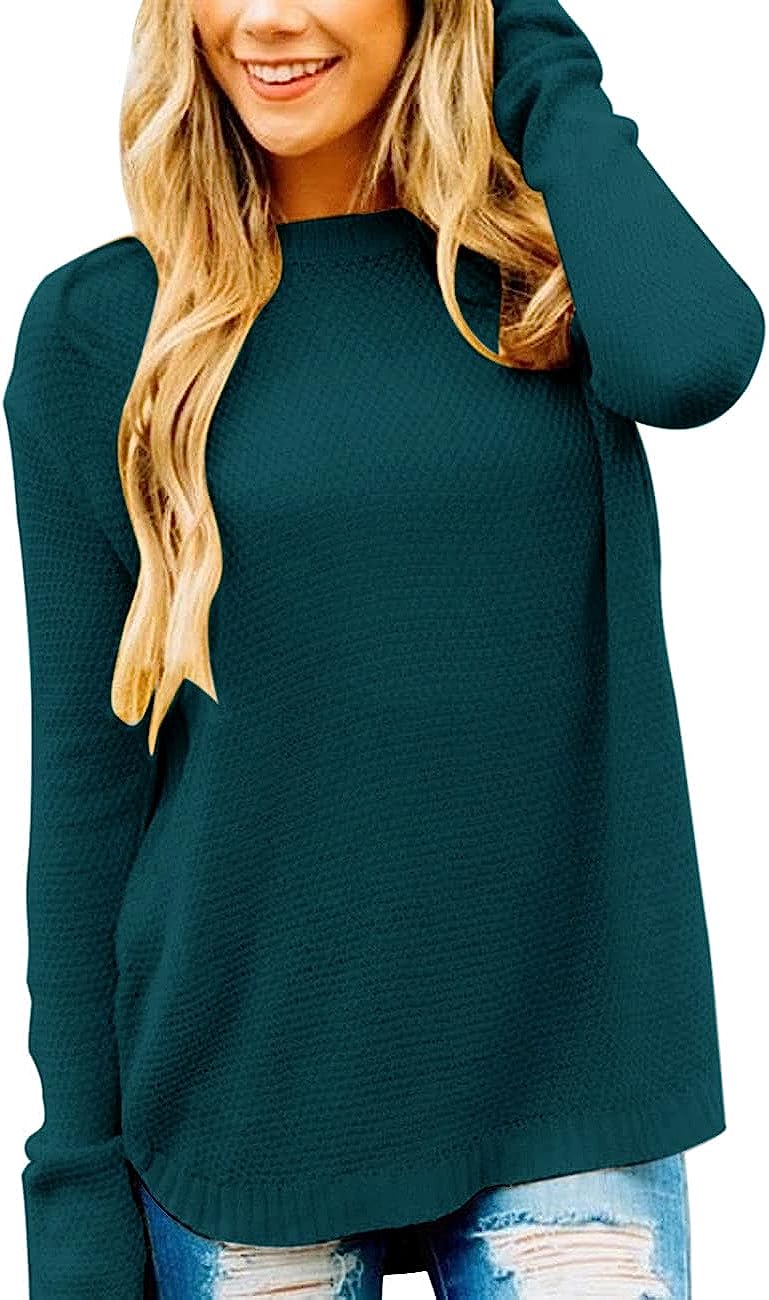 Women's Oversized Crew Neck Knit Pullover Sweater CD459