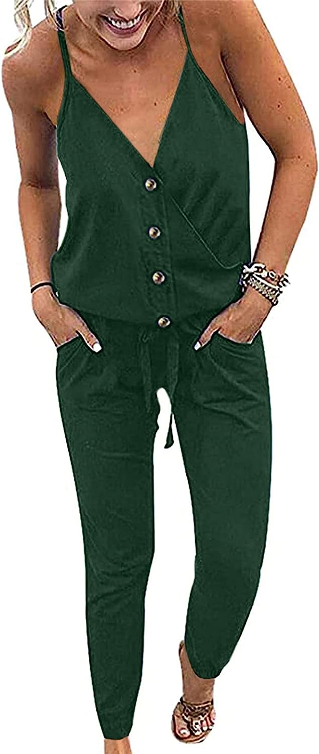 Women's Wrap Sleeveless One Piece Romper Jumpsuit CD484