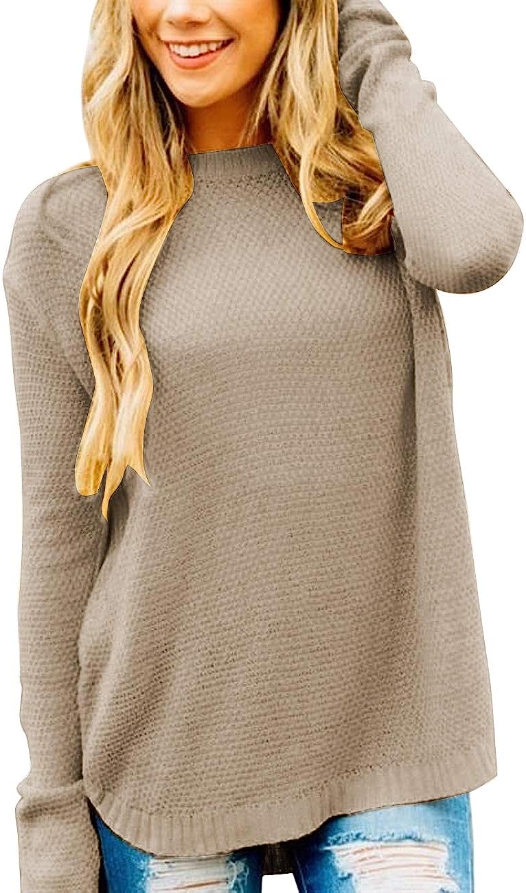 Women's Oversized Crew Neck Knit Pullover Sweater CD459