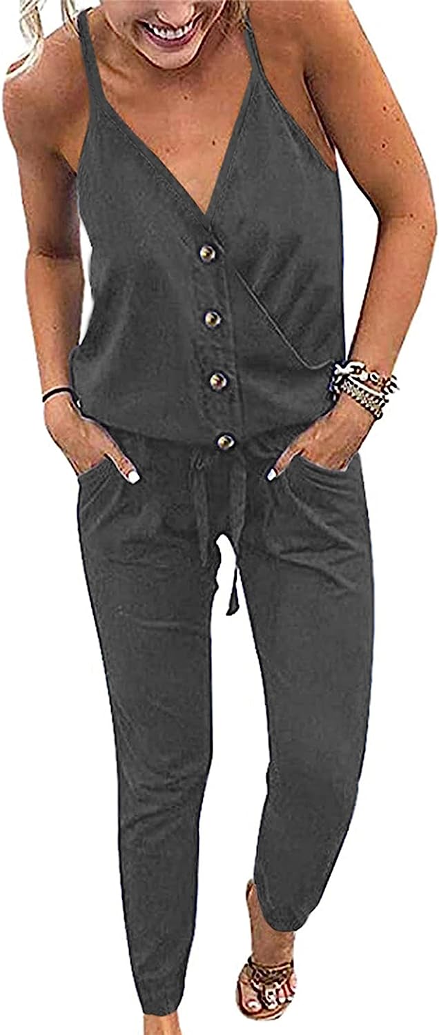 Women's Wrap Sleeveless One Piece Romper Jumpsuit CD484