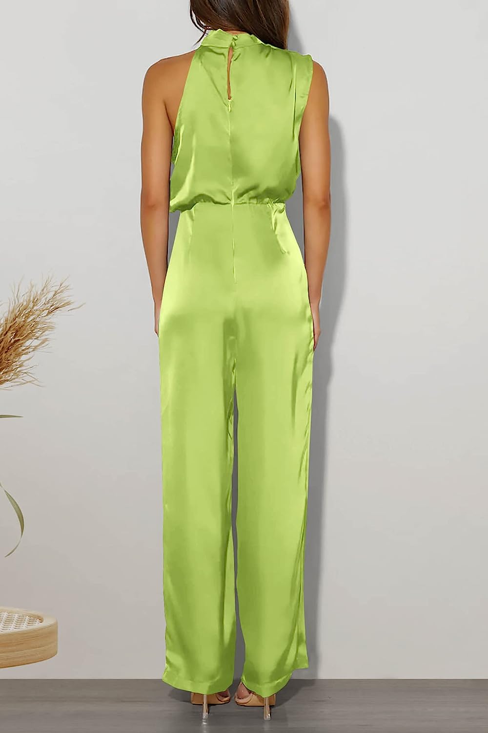 Women's One Piece Mock Neck Wide Leg Jumpsuit CD471