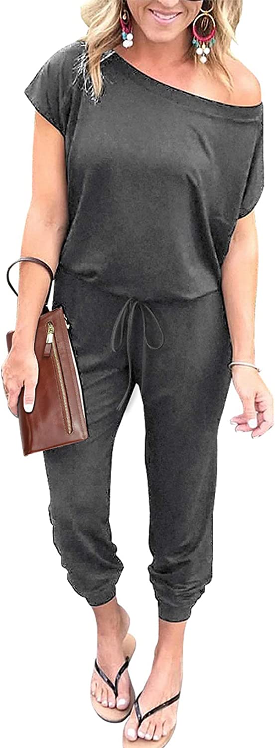Women's Loose Off Shoulder Elastic Stretchy Jumpsuit CD465