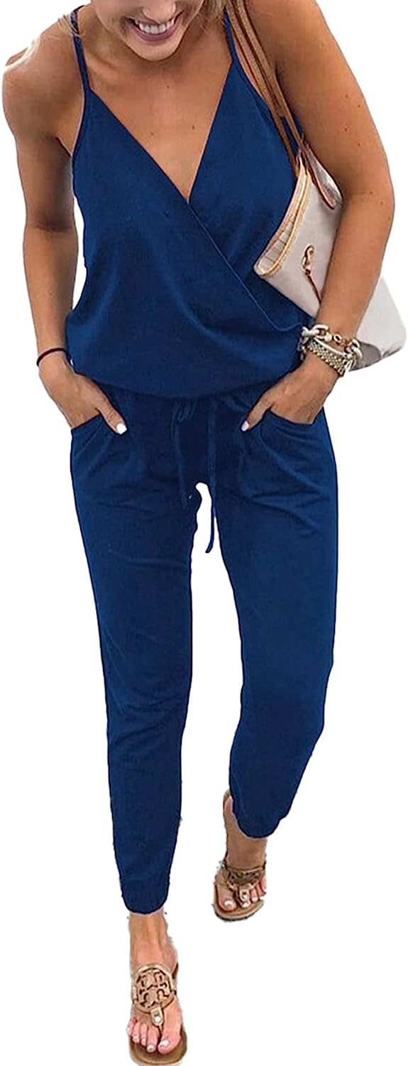 Women's Wrap Sleeveless One Piece Romper Jumpsuit CD484