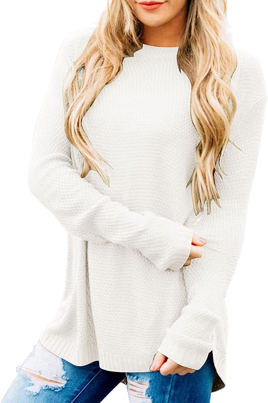 Women's Oversized Crew Neck Knit Pullover Sweater CD459