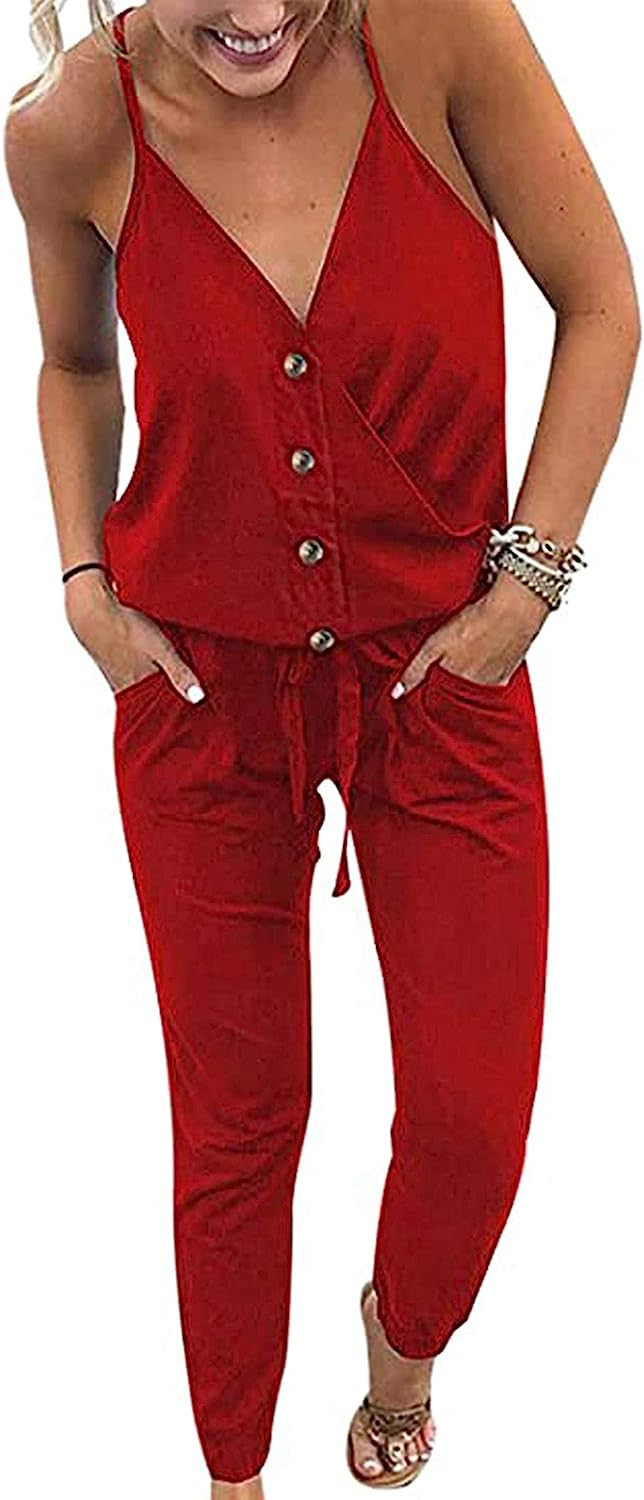 Women's Wrap Sleeveless One Piece Romper Jumpsuit CD484