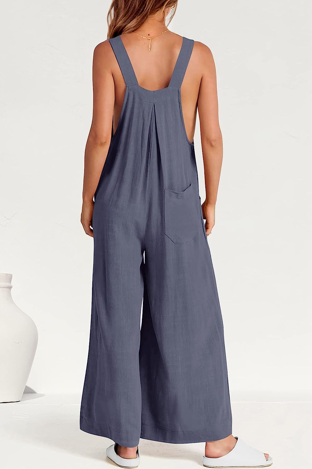 Women's Sleeveless Strap Loose Wide Leg Jumpsuits CD469
