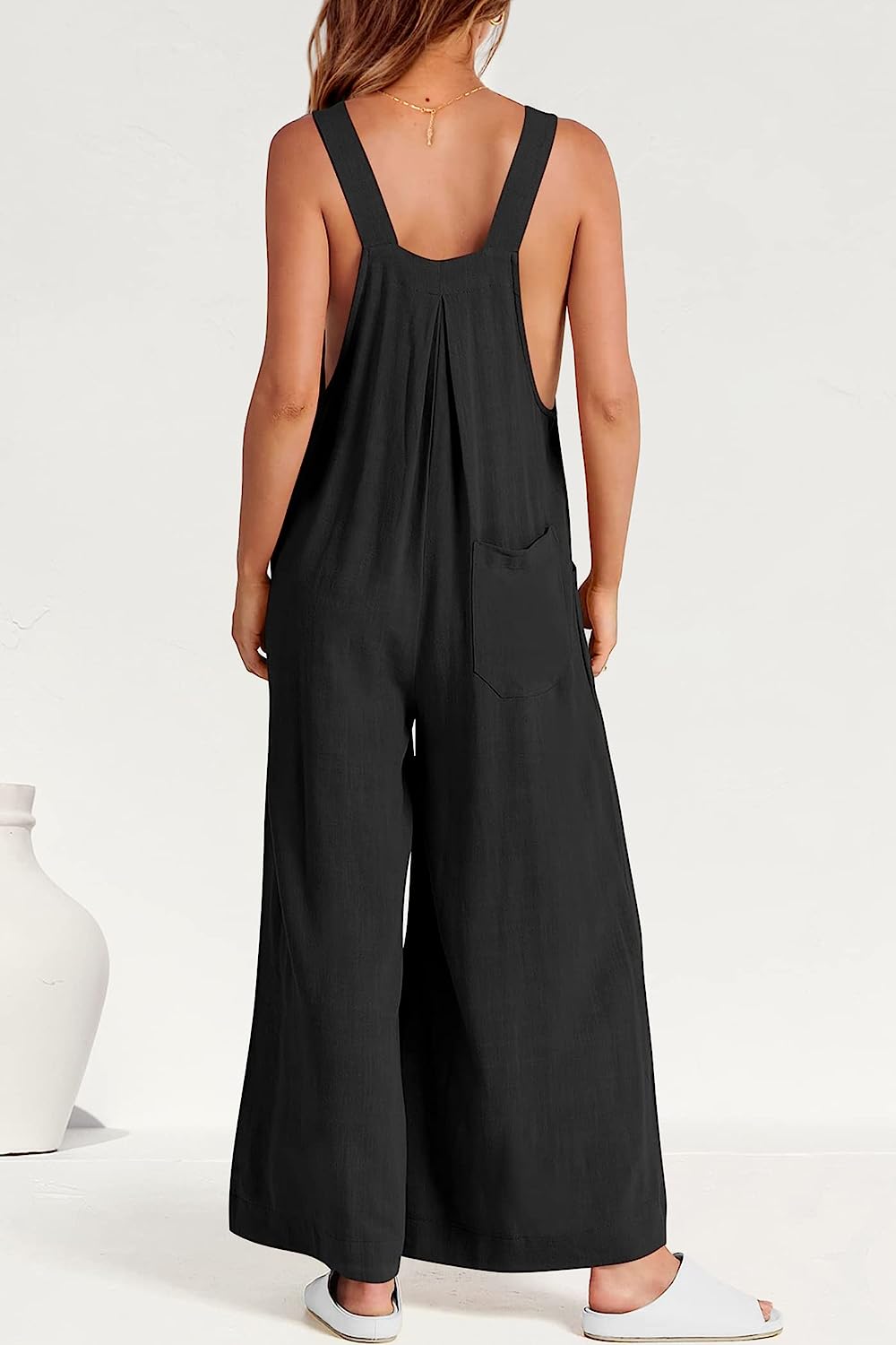 Women's Sleeveless Strap Loose Wide Leg Jumpsuits CD469