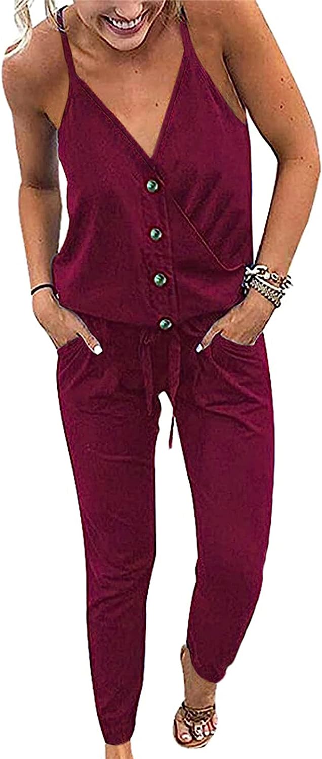 Women's Wrap Sleeveless One Piece Romper Jumpsuit CD484