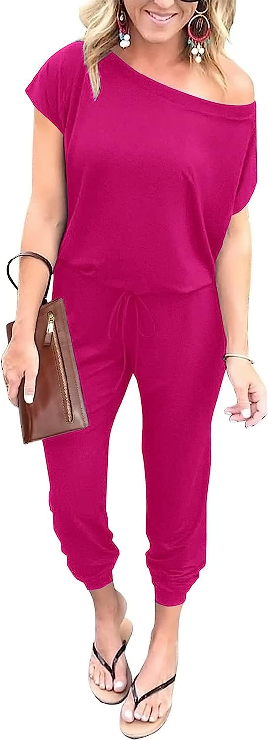 Women's Loose Off Shoulder Elastic Stretchy Jumpsuit CD465