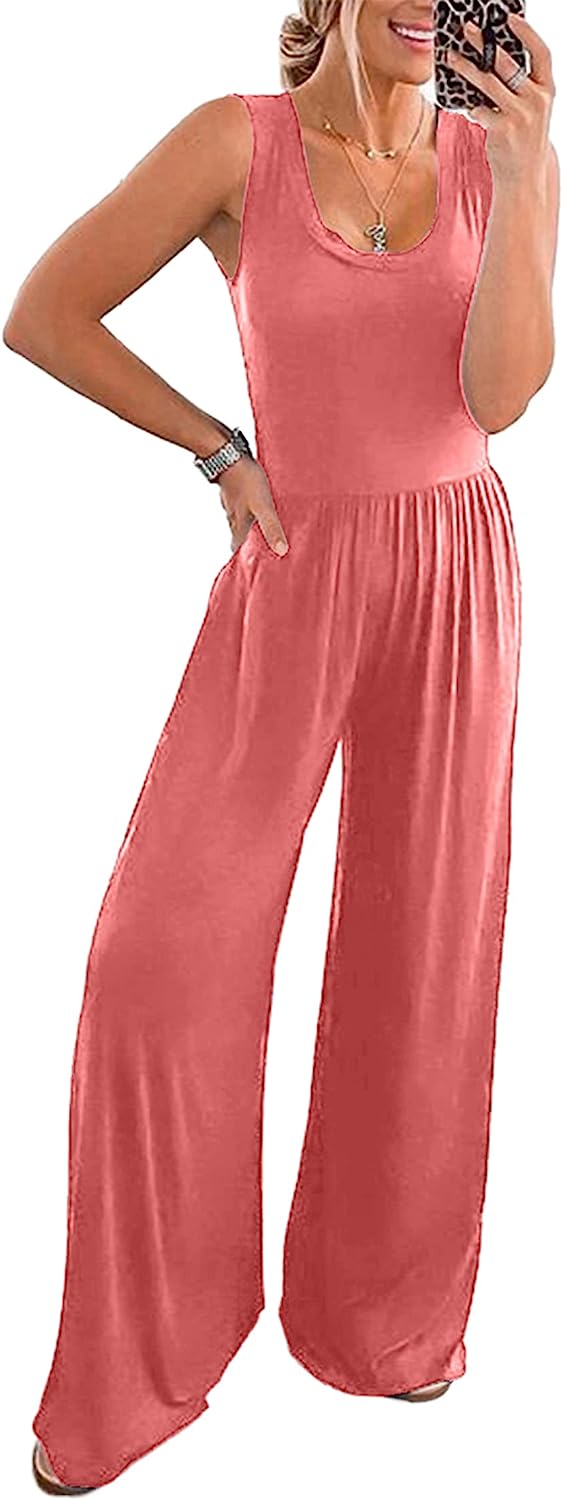 Women’s Sleeveless High Waist Long Pants Jumpsuits CD477