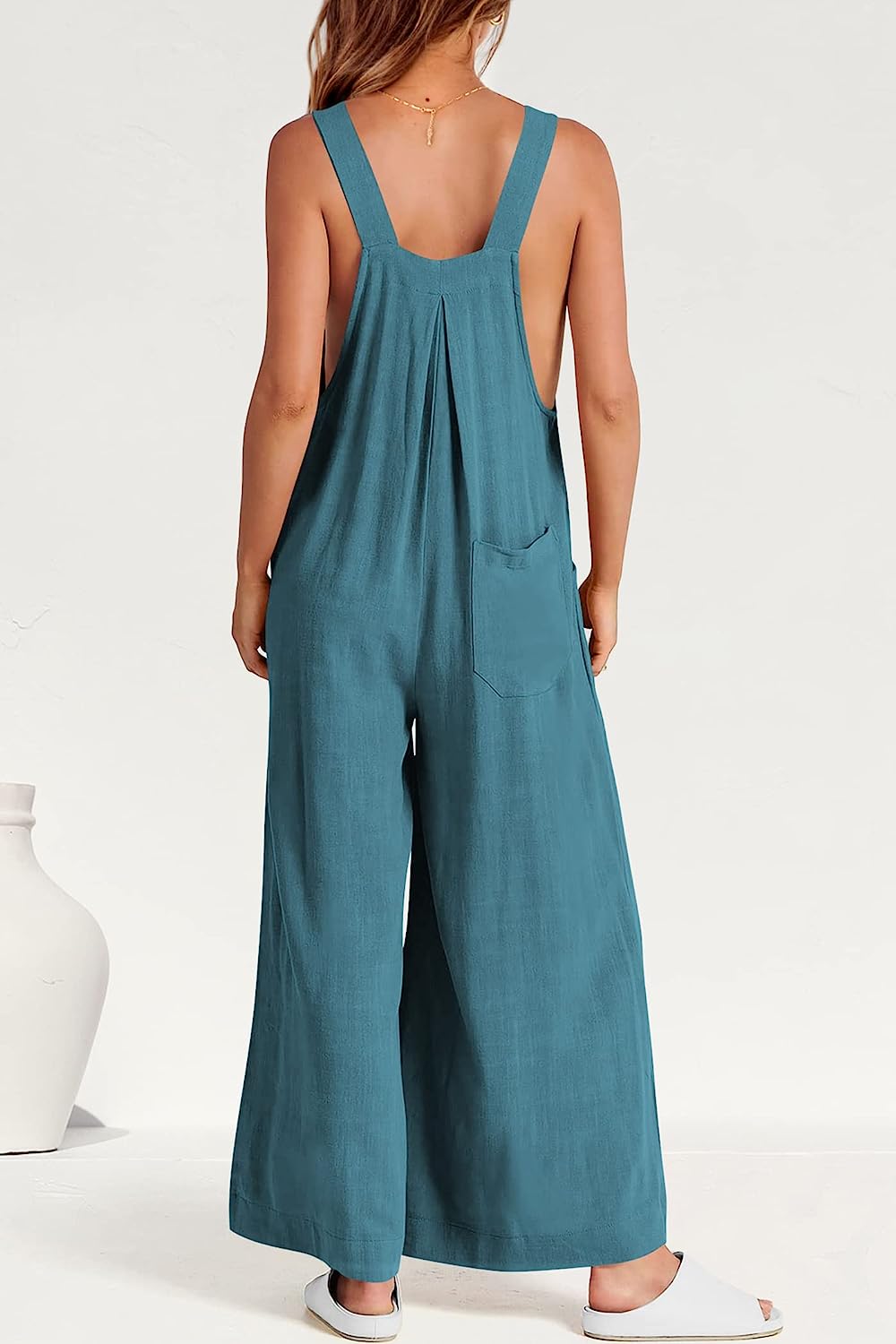 Women's Sleeveless Strap Loose Wide Leg Jumpsuits CD469