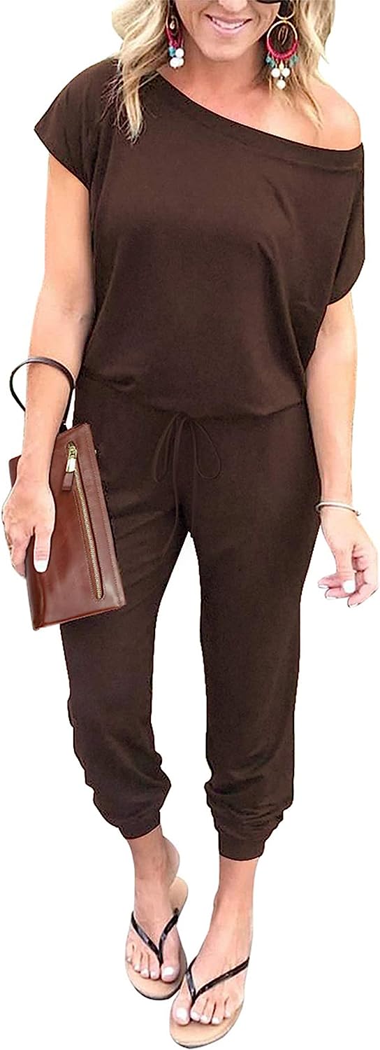 Women's Loose Off Shoulder Elastic Stretchy Jumpsuit CD465