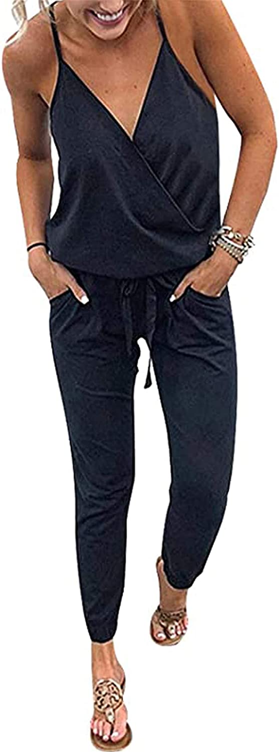 Women's Wrap Sleeveless One Piece Romper Jumpsuit CD484