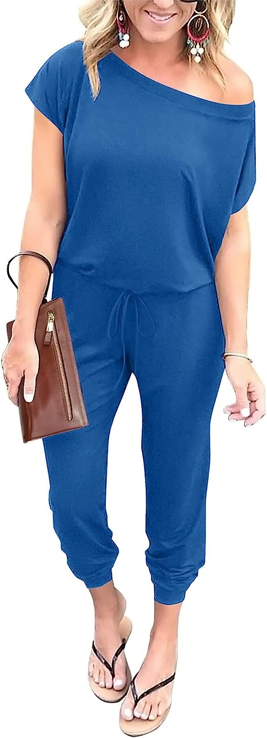 Women's Loose Off Shoulder Elastic Stretchy Jumpsuit CD465