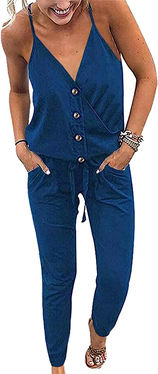 Women's Wrap Sleeveless One Piece Romper Jumpsuit CD484