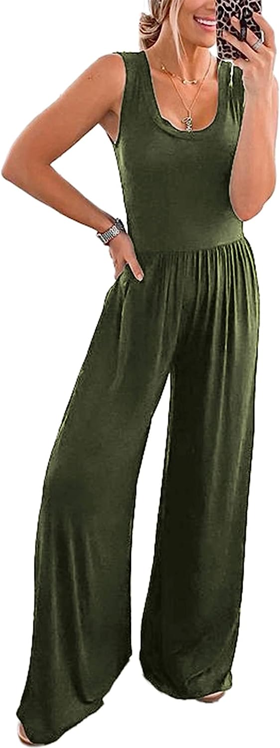 Women’s Sleeveless High Waist Long Pants Jumpsuits CD477