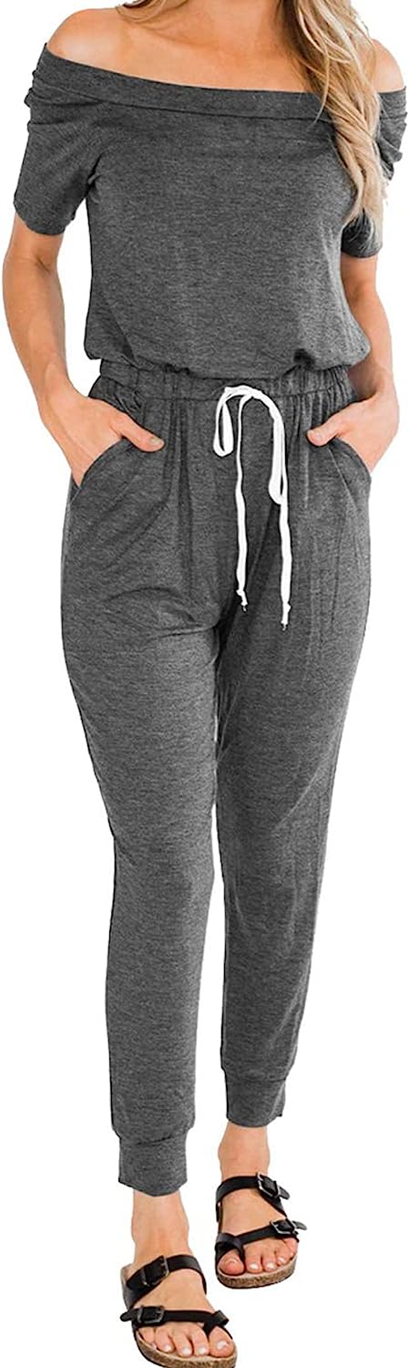 Women's Sleeveless Crewneck Stretchy Long Jumpsuit CD497