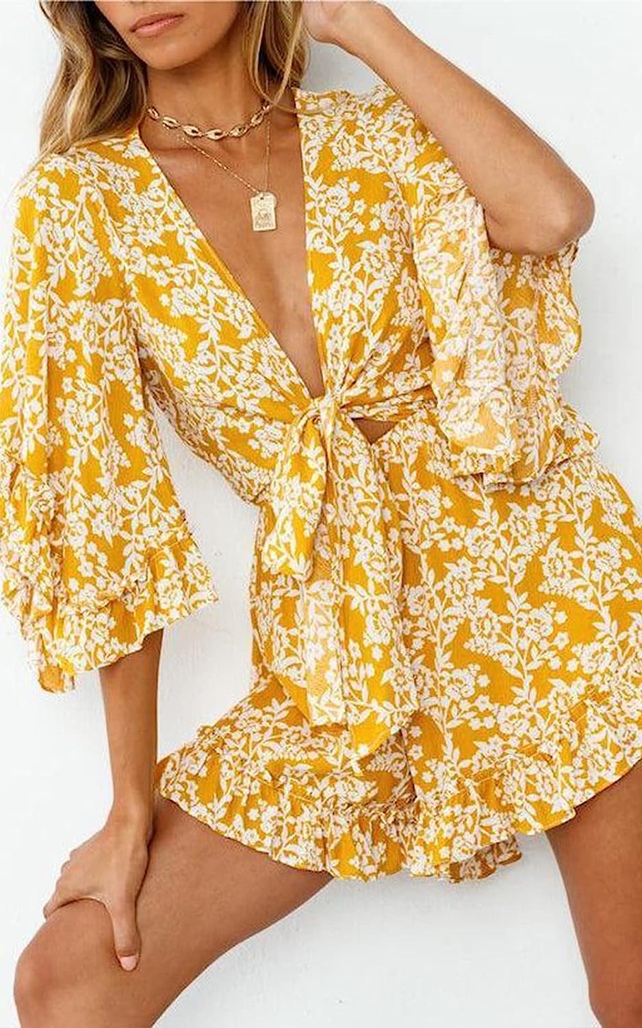 Women’s Leopard Print Shorts Jumpsuit Wrap Oversized CD466