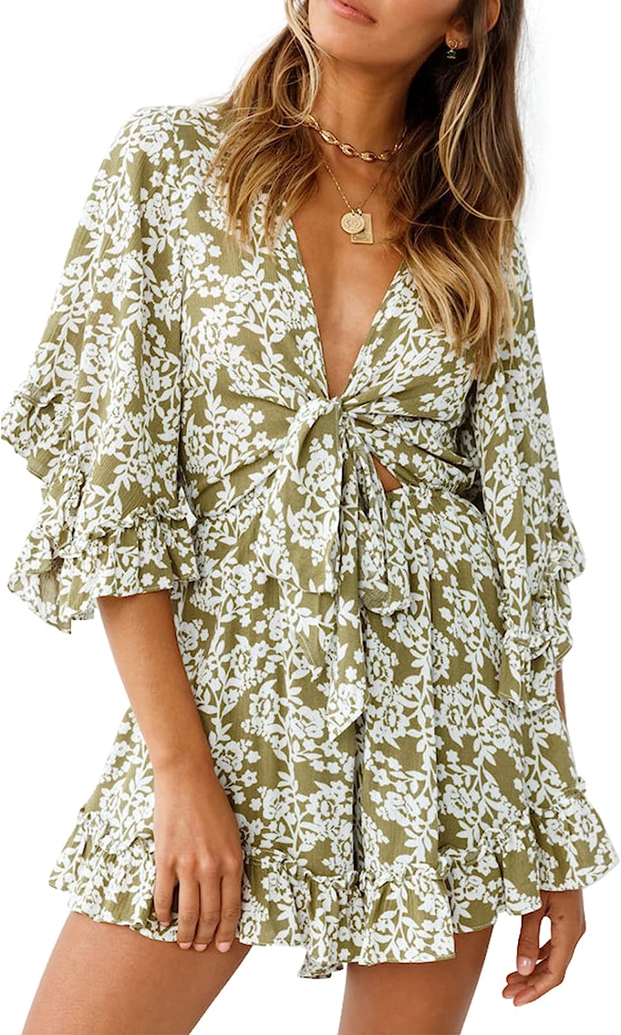 Women’s Leopard Print Shorts Jumpsuit Wrap Oversized CD466