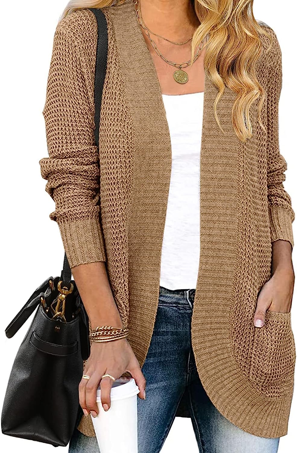 Women's Chunky Knit Sweater Cardigan Outwear CD460