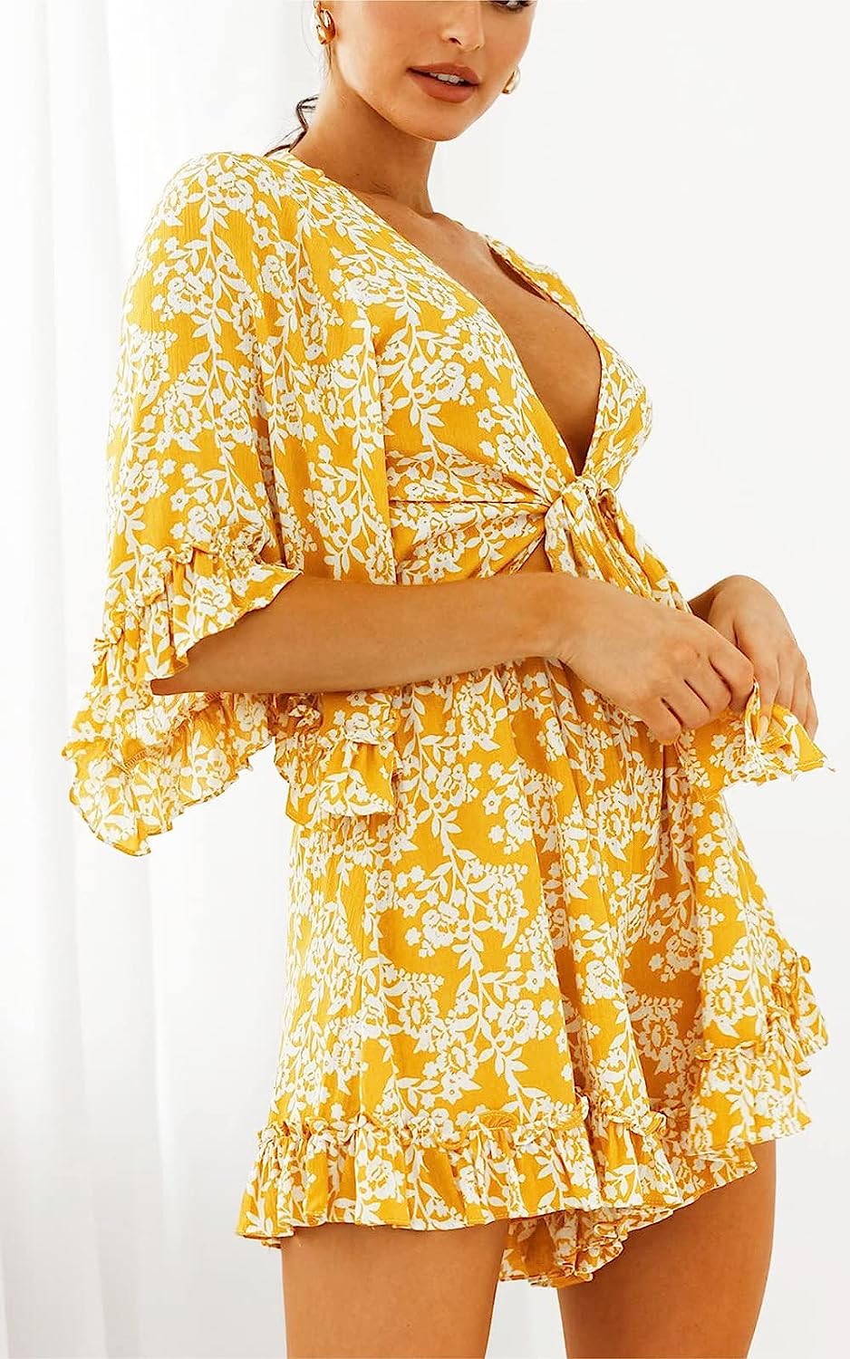 Women’s Leopard Print Shorts Jumpsuit Wrap Oversized CD466