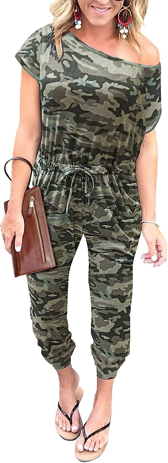 Women's Loose Off Shoulder Elastic Stretchy Jumpsuit CD465