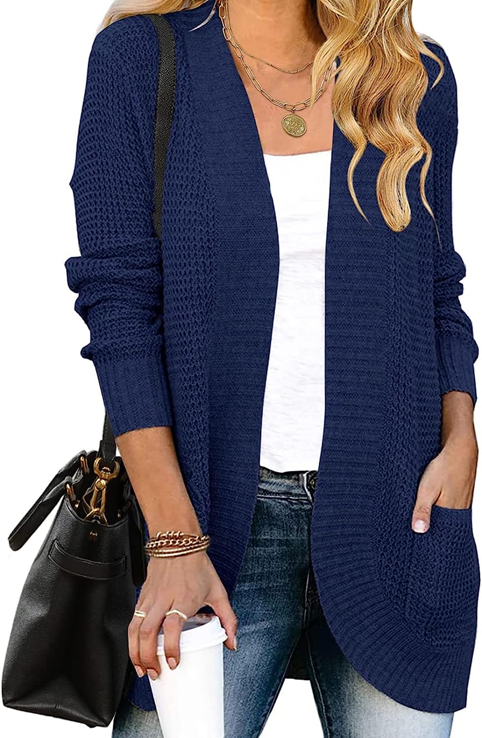 Women's Chunky Knit Sweater Cardigan Outwear CD460