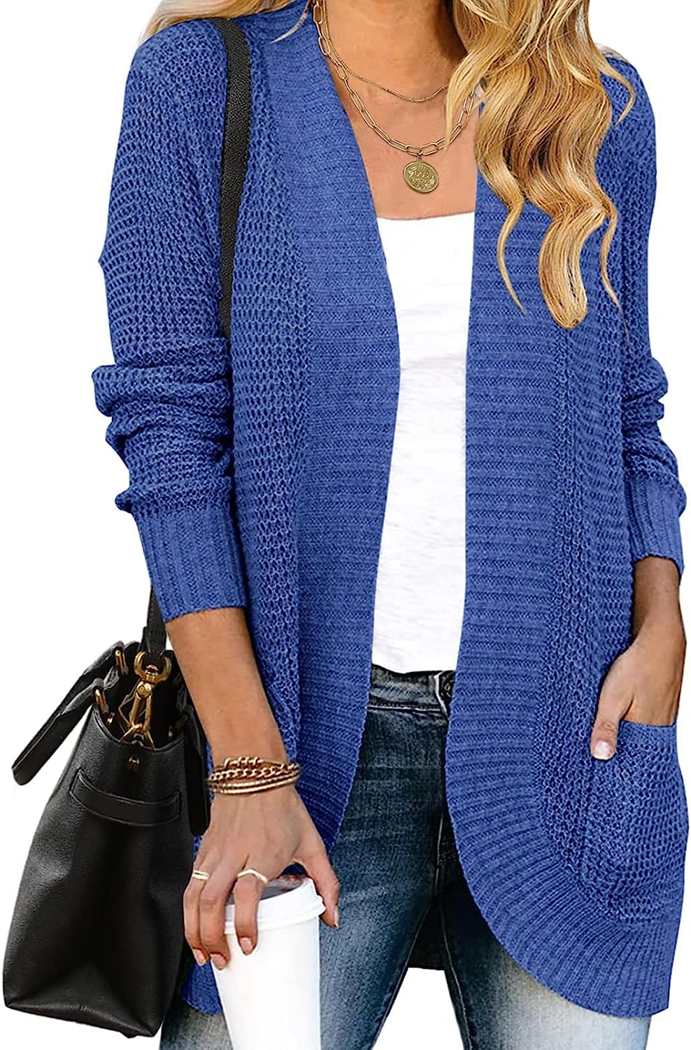 Women's Chunky Knit Sweater Cardigan Outwear CD460