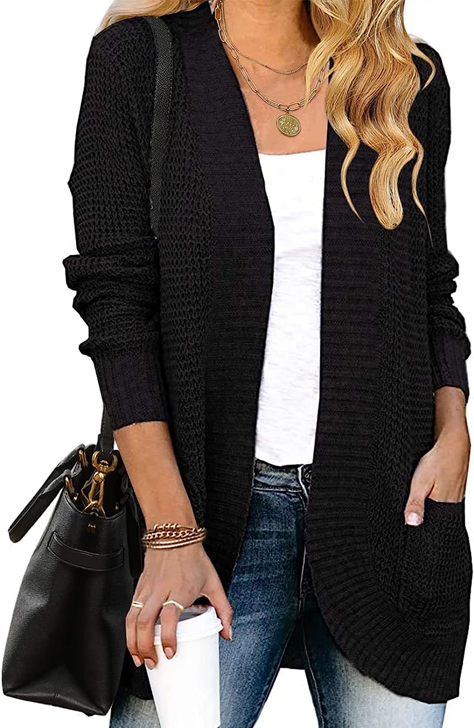 Women's Chunky Knit Sweater Cardigan Outwear CD460