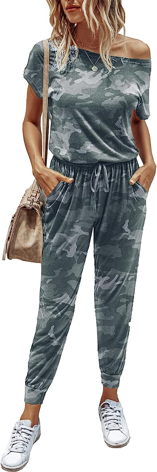Women's Loose Off Shoulder Elastic Stretchy Jumpsuit CD465