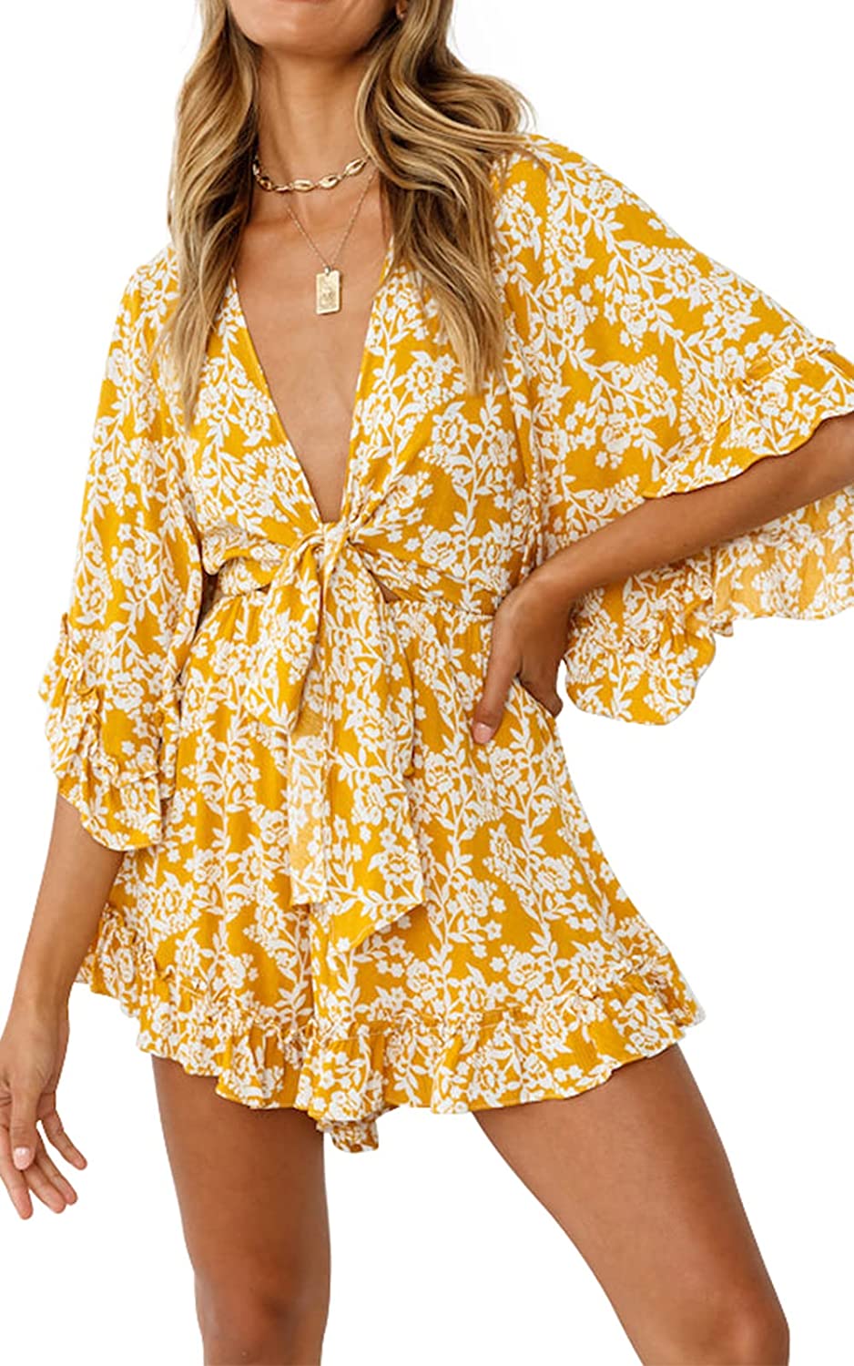 Women’s Leopard Print Shorts Jumpsuit Wrap Oversized CD466