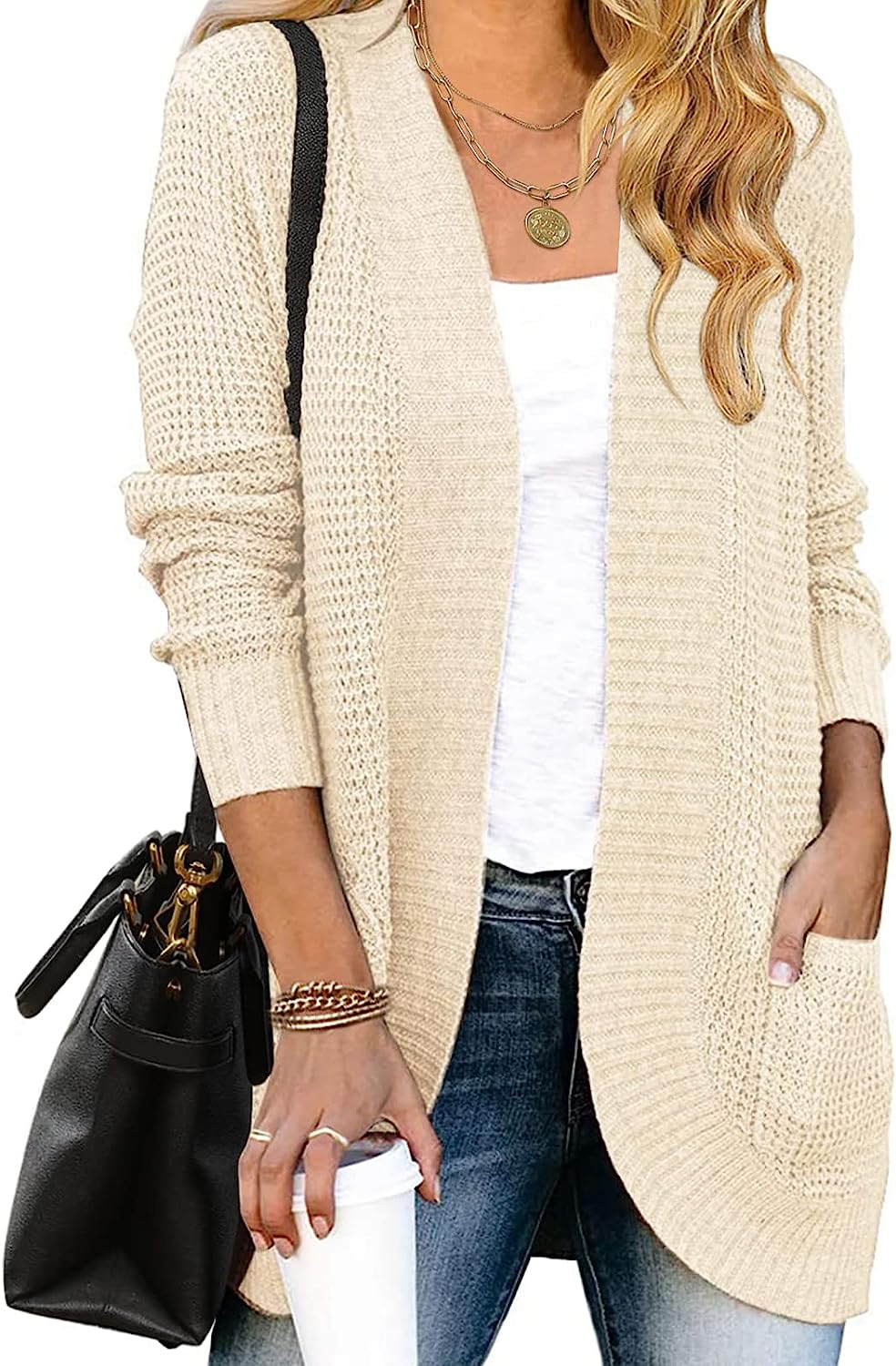 Women's Chunky Knit Sweater Cardigan Outwear CD460