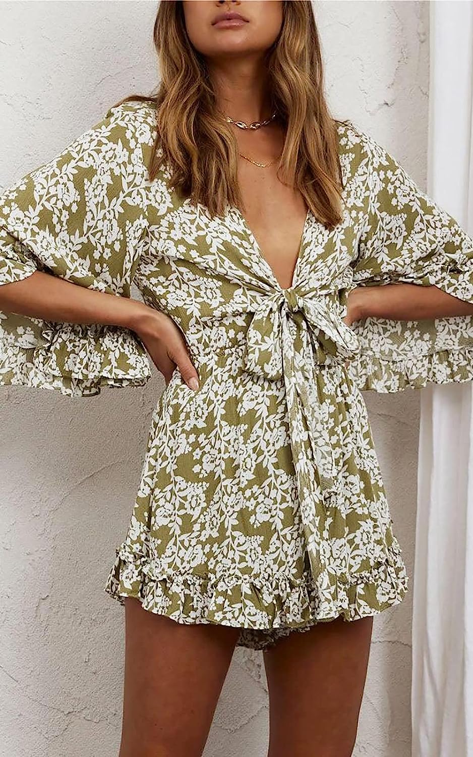 Women’s Leopard Print Shorts Jumpsuit Wrap Oversized CD466